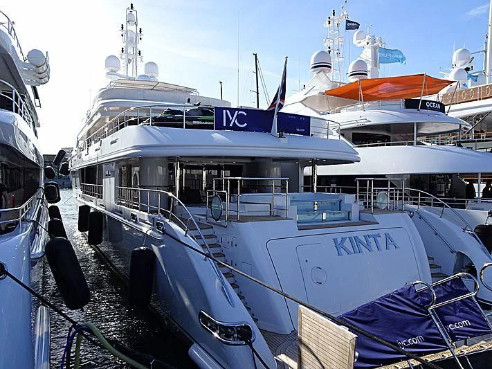 a boat docked at a pier aboard BELLA 2 Yacht for Sale