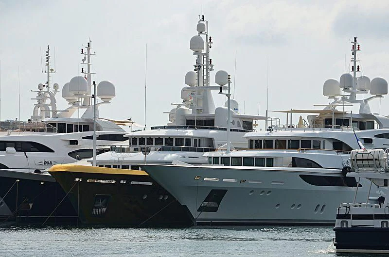 a large white boat in the water aboard BELLA 2 Yacht for Sale