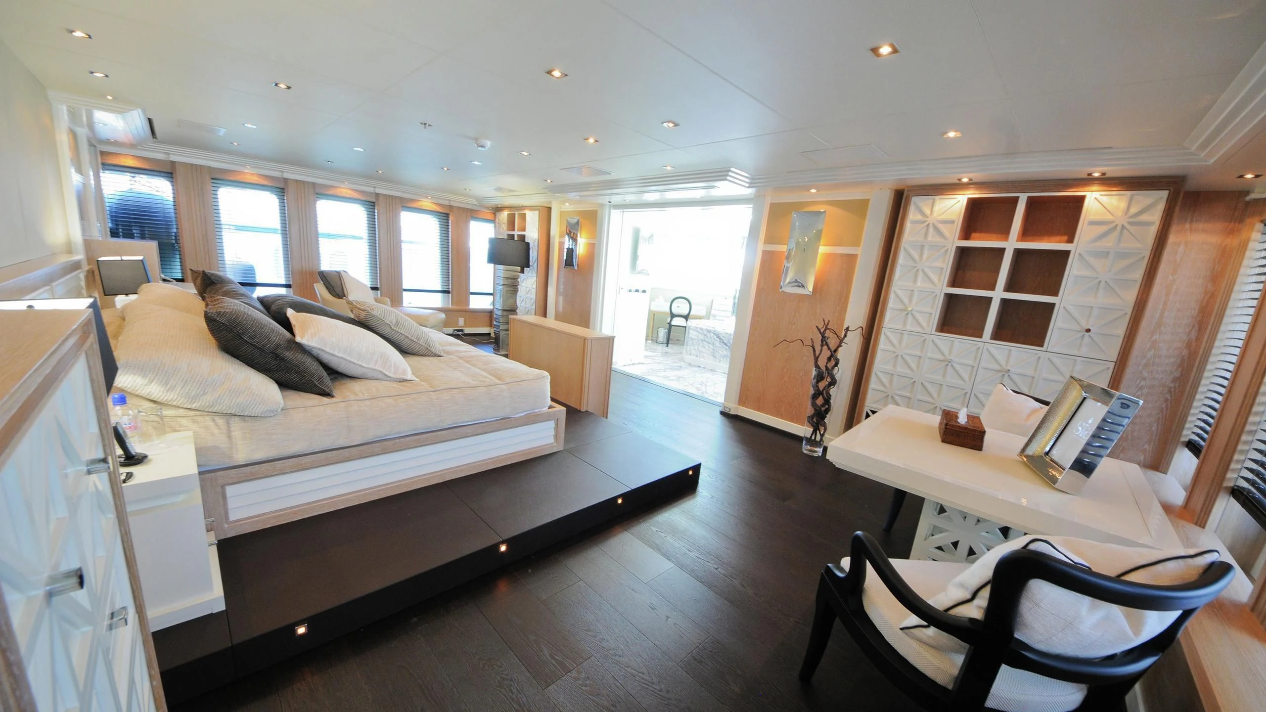 a room with a bed and a couch aboard BELLA 2 Yacht for Sale