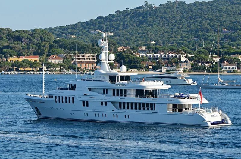 a large white boat in the water aboard BELLA 2 Yacht for Sale