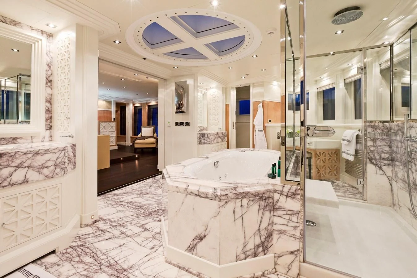 a bathroom with a large tub aboard BELLA 2 Yacht for Sale