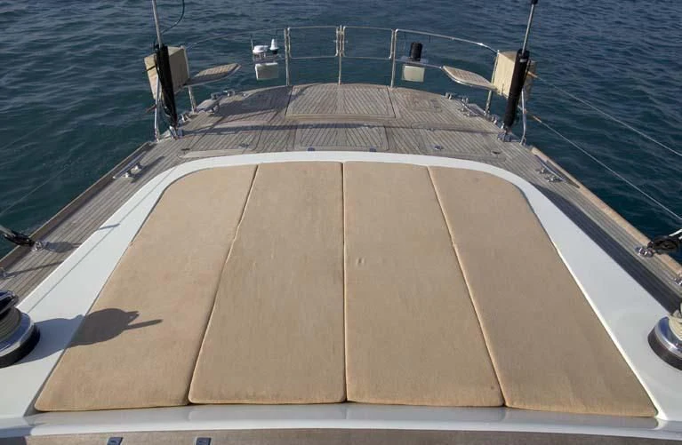 a wooden deck on a boat aboard DHARMA Yacht for Sale