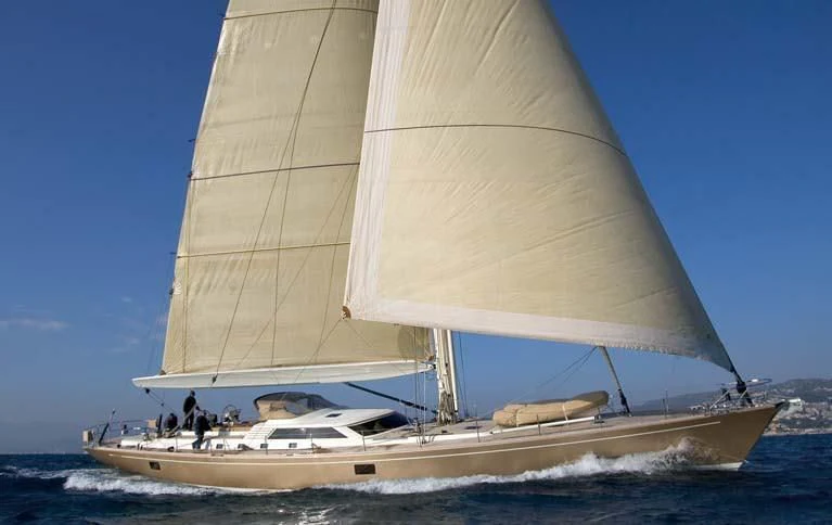 a sailboat on the water aboard DHARMA Yacht for Sale