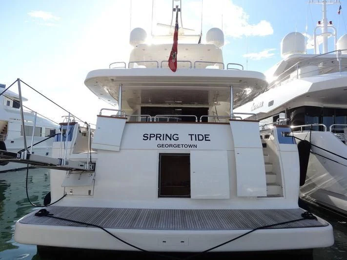 a white boat in the water aboard SPRING TIDE Yacht for Sale