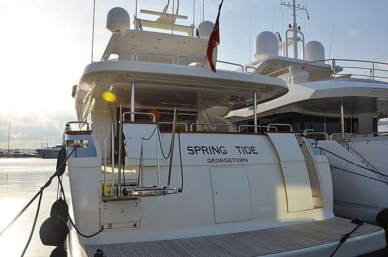 a large white boat aboard SPRING TIDE Yacht for Sale