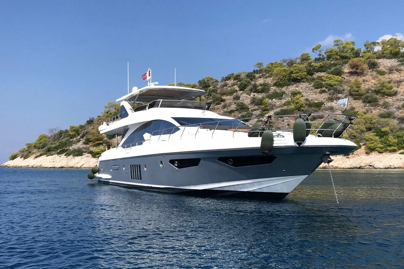 a white yacht on the water aboard MEMORIES Yacht for Sale