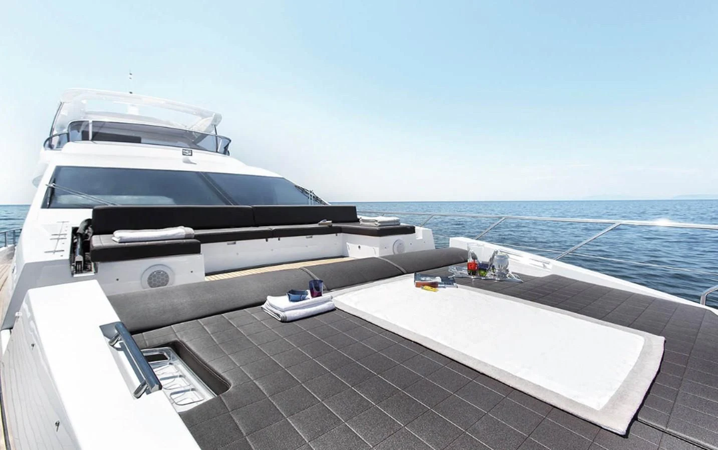 a boat on a deck aboard MEMORIES Yacht for Sale
