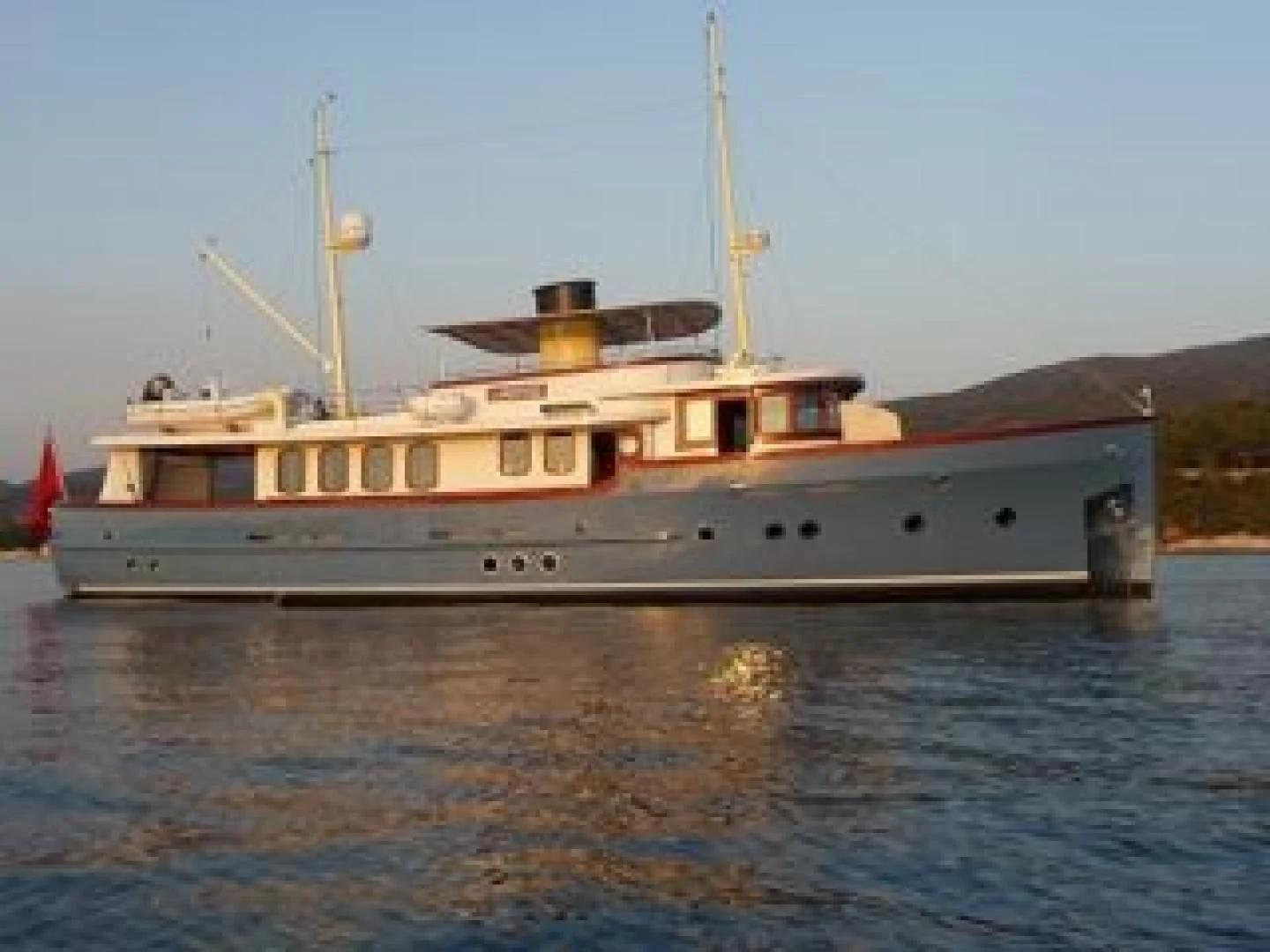 a large boat on the water aboard LARIMAR Yacht for Sale