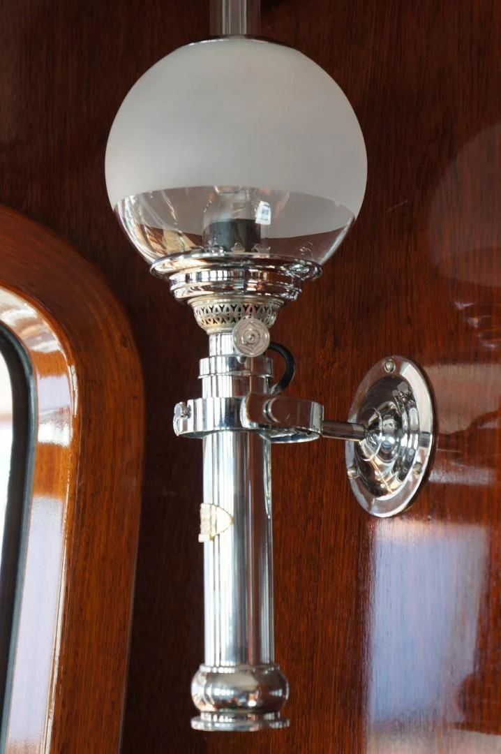a close-up of a lamp aboard LARIMAR Yacht for Sale