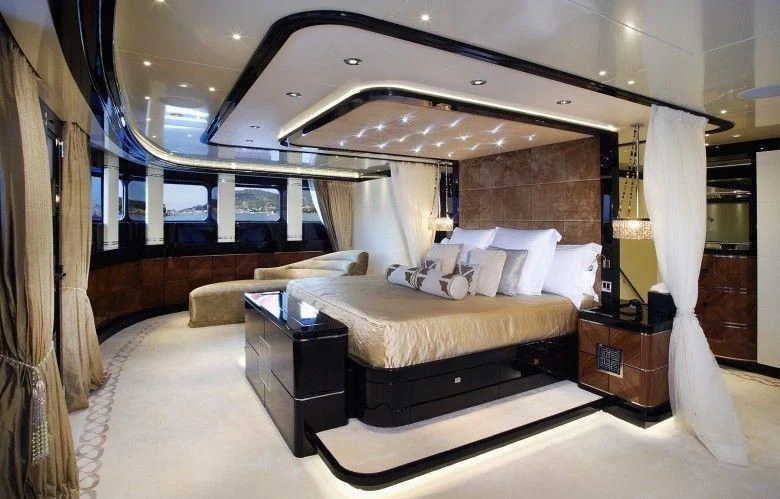 a bed in a room aboard TALISMAN C Yacht for Charter