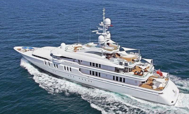 a large white ship aboard TALISMAN C Yacht for Charter