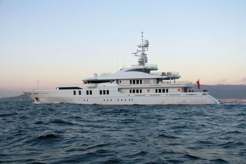 a large white boat in the water aboard TALISMAN C Yacht for Charter