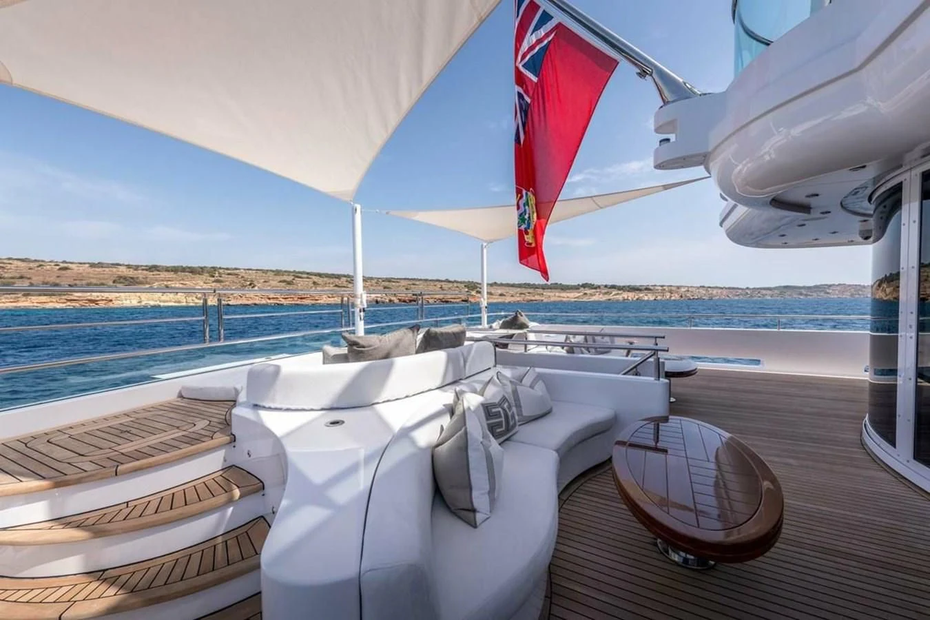 a boat on a deck aboard TALISMAN C Yacht for Charter