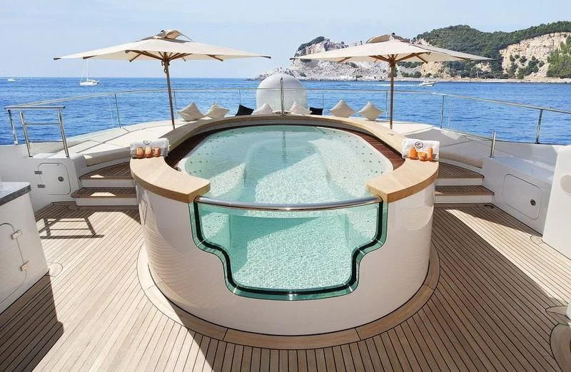 a pool on a deck aboard TALISMAN C Yacht for Charter