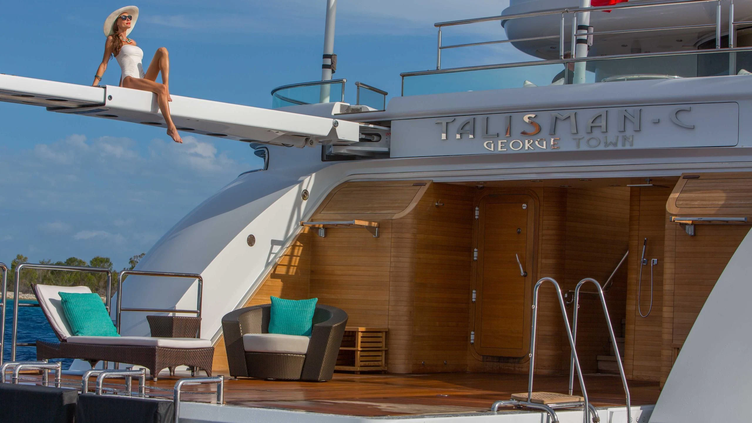 a person on a boat aboard TALISMAN C Yacht for Charter