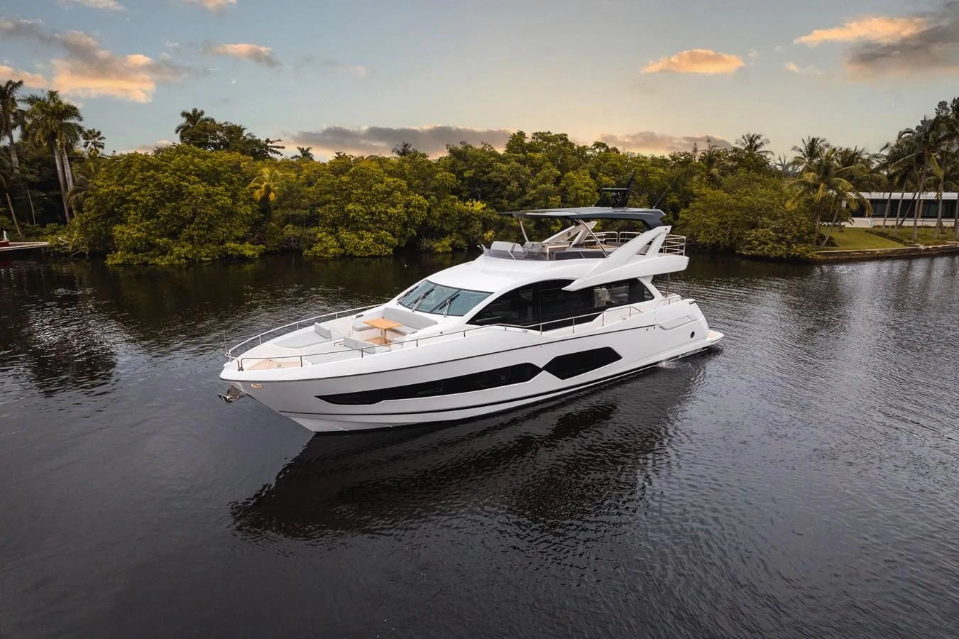 a white boat in the water aboard 76 YACHT Yacht for Sale