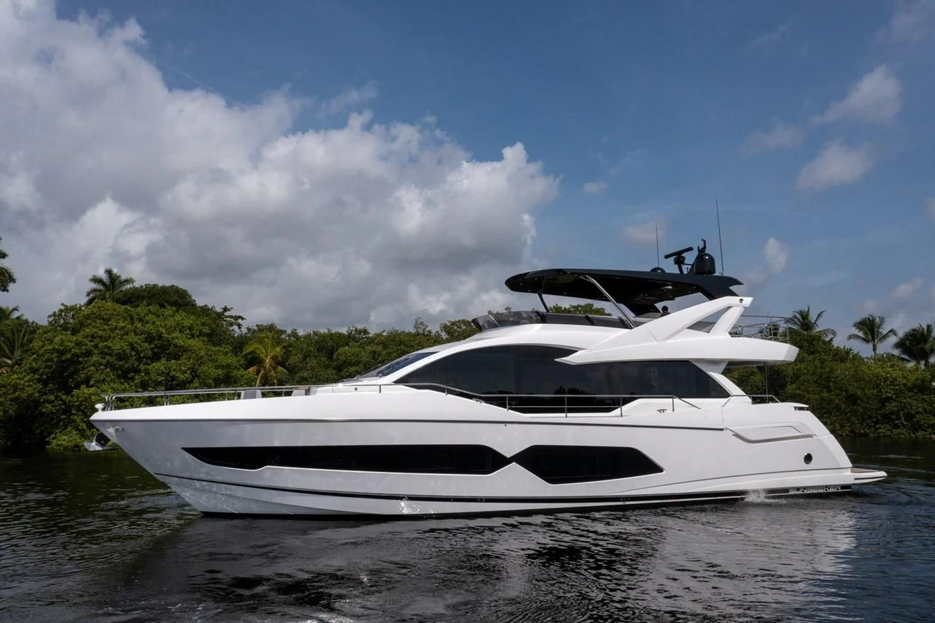 a white yacht on a river aboard 76 YACHT Yacht for Sale