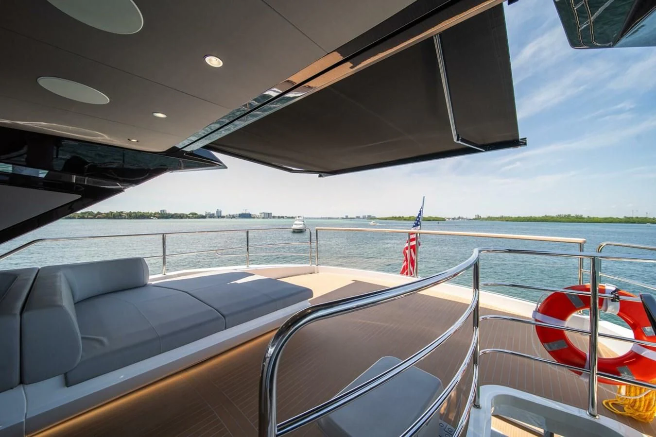 a person standing on a boat aboard 76 YACHT Yacht for Sale
