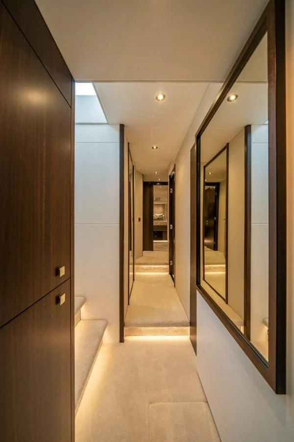a hallway with doors aboard 76 YACHT Yacht for Sale