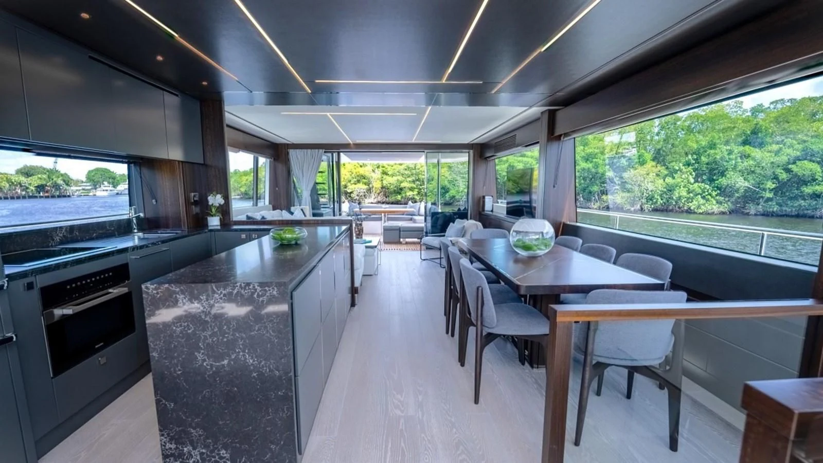 a kitchen and dining area aboard 76 YACHT Yacht for Sale