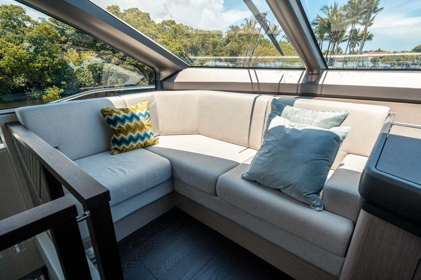 a couch in a room aboard 76 YACHT Yacht for Sale