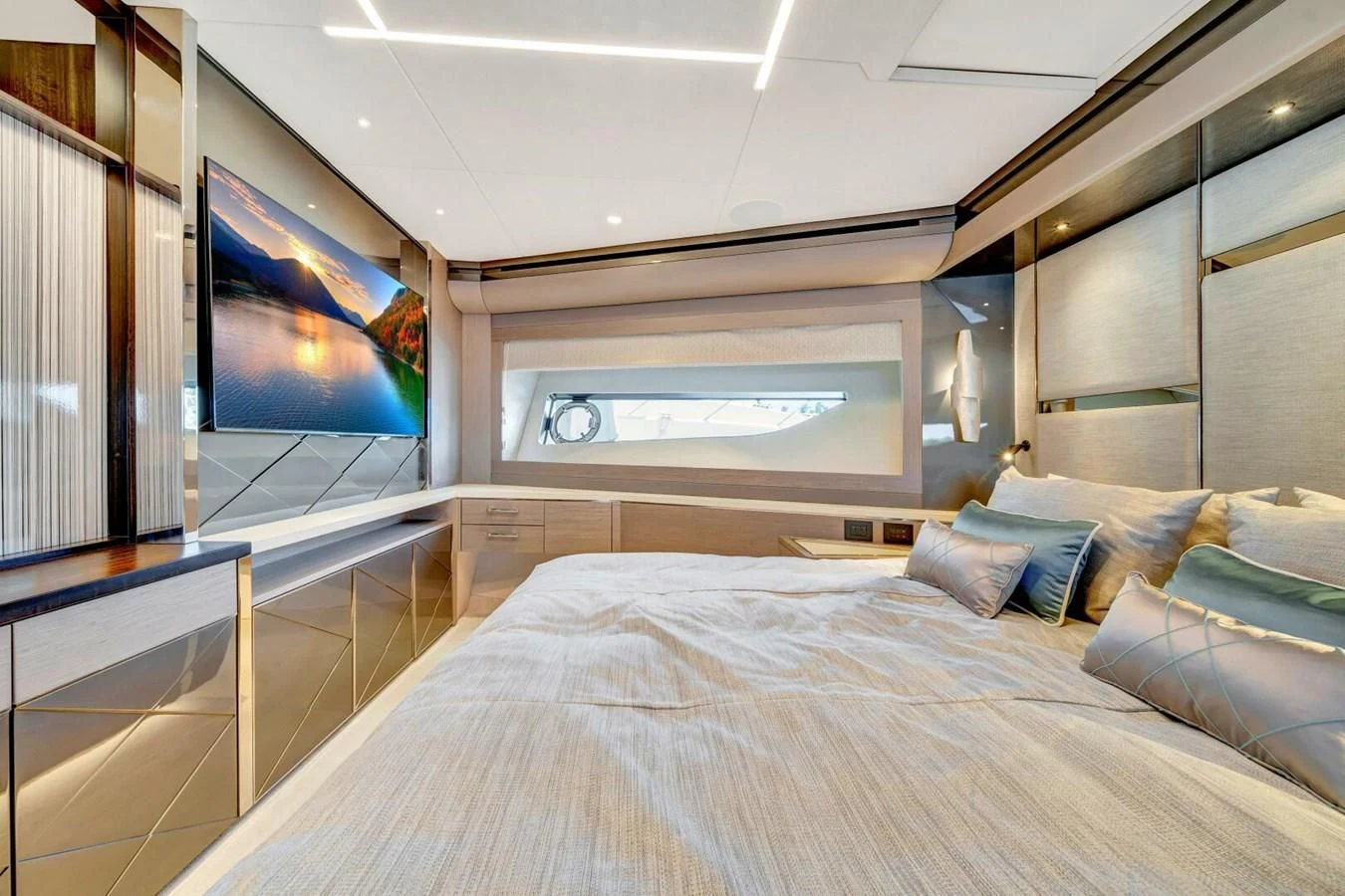 a bed in a room aboard 76 YACHT Yacht for Sale
