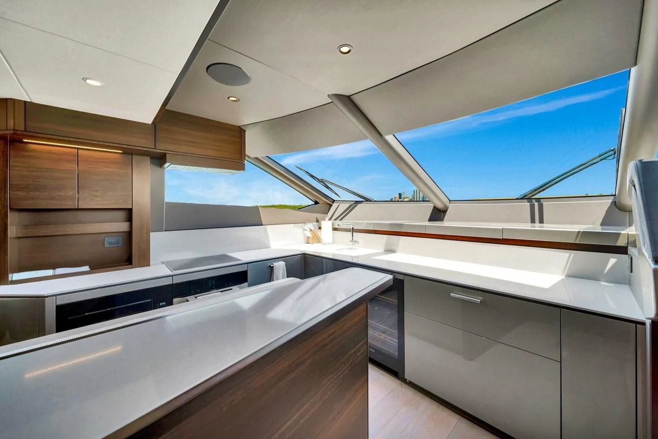 a room with a large glass window aboard 76 YACHT Yacht for Sale