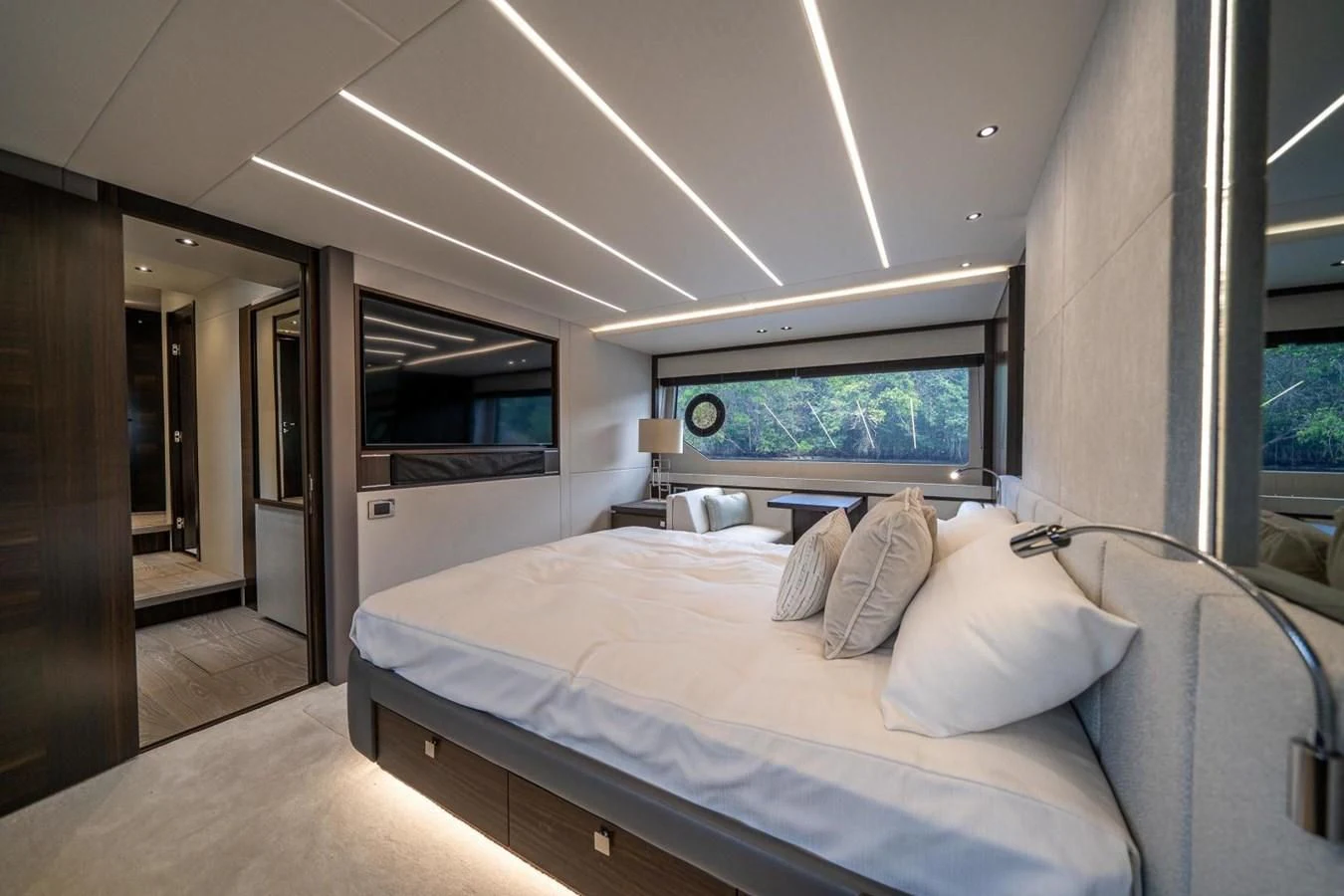 a bed in a room aboard 76 YACHT Yacht for Sale