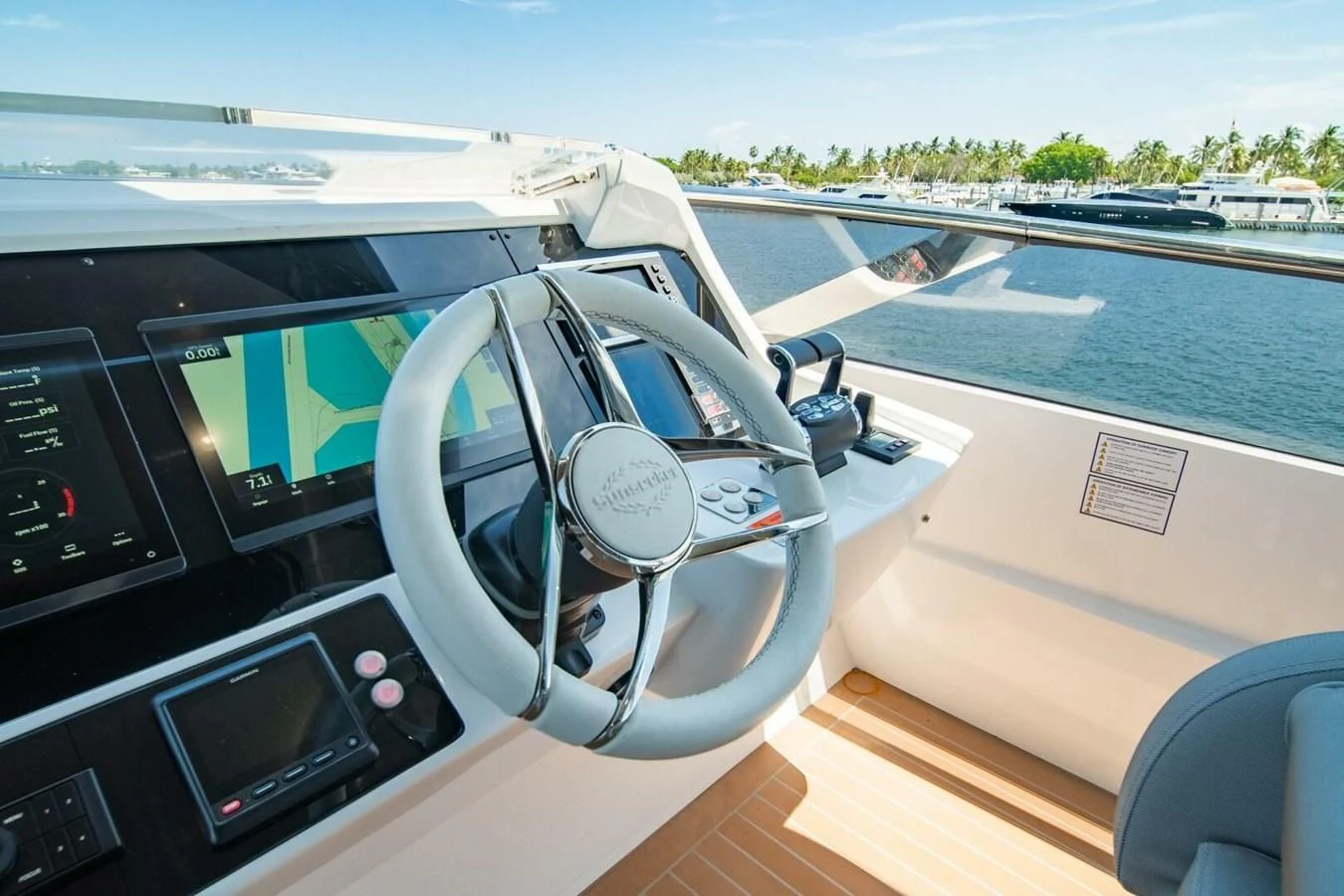 the steering wheel of a car aboard 76 YACHT Yacht for Sale