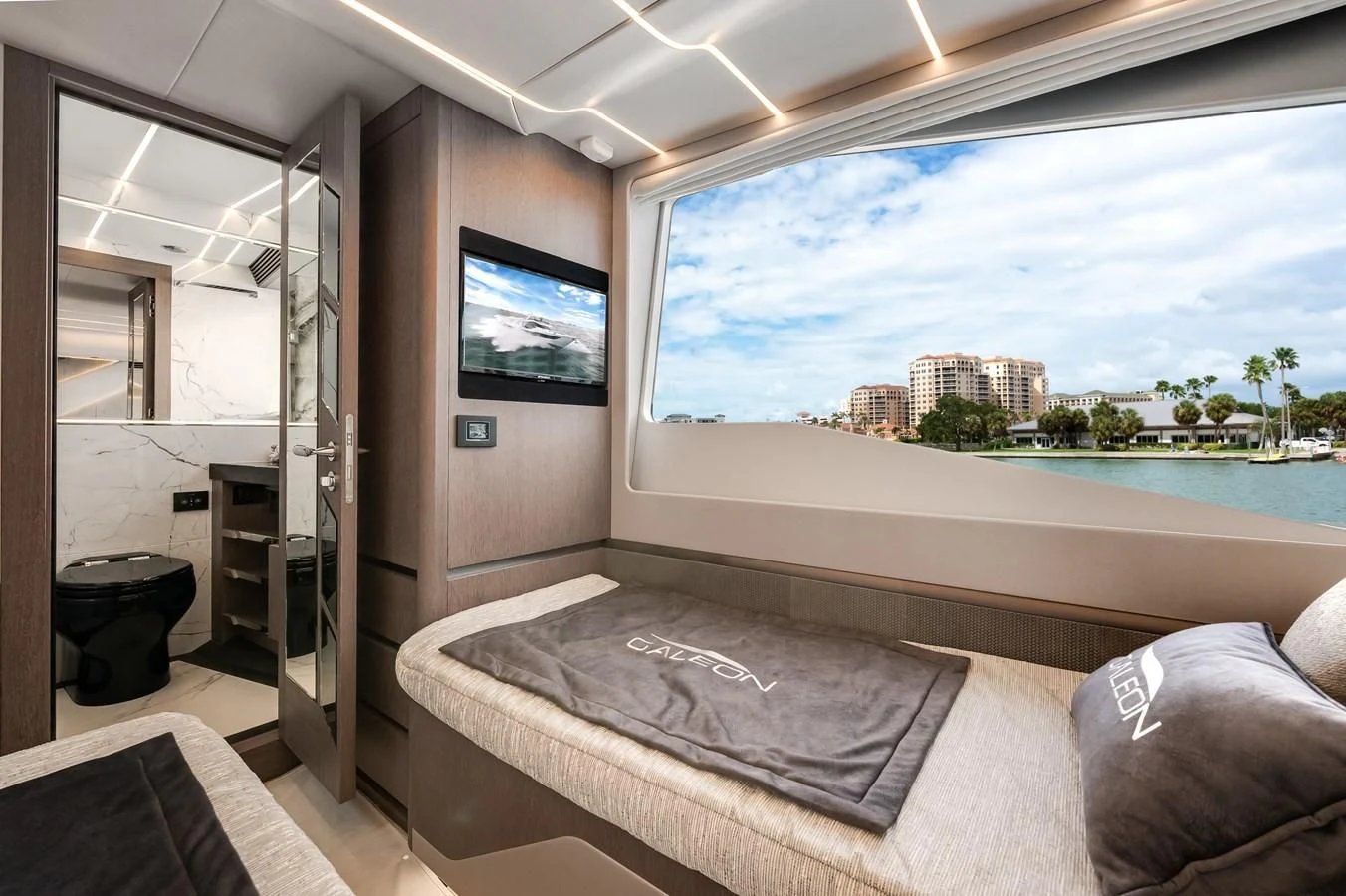 a bed in a room aboard 76 YACHT Yacht for Sale