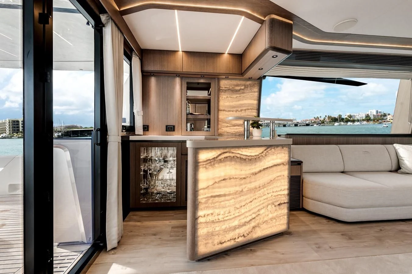 a room with a couch and a table aboard 76 YACHT Yacht for Sale