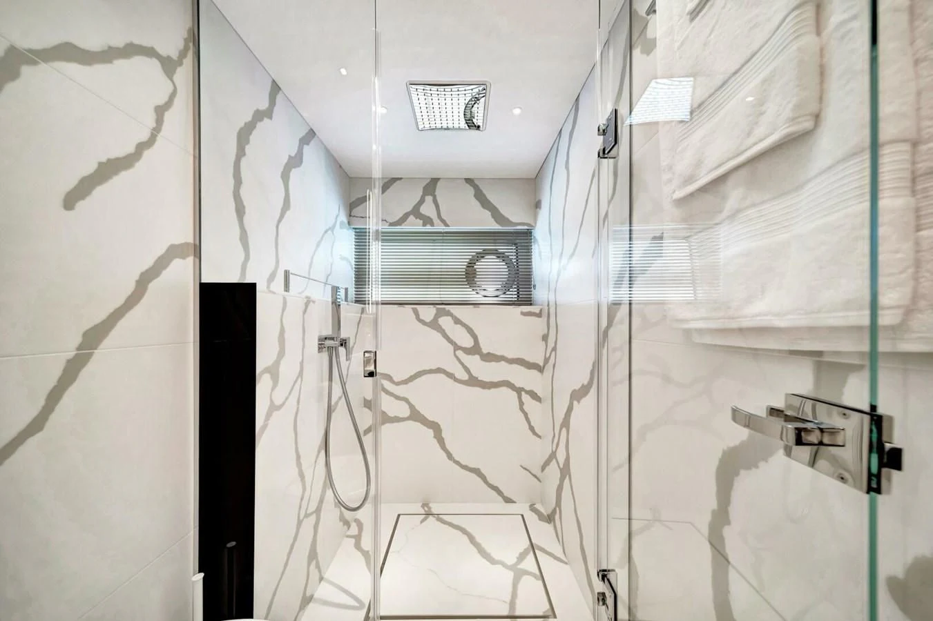a bathroom with a shower aboard 76 YACHT Yacht for Sale