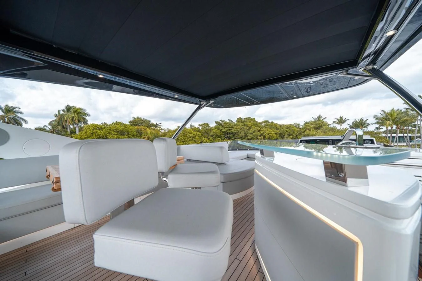 a boat with a bench seat aboard 76 YACHT Yacht for Sale