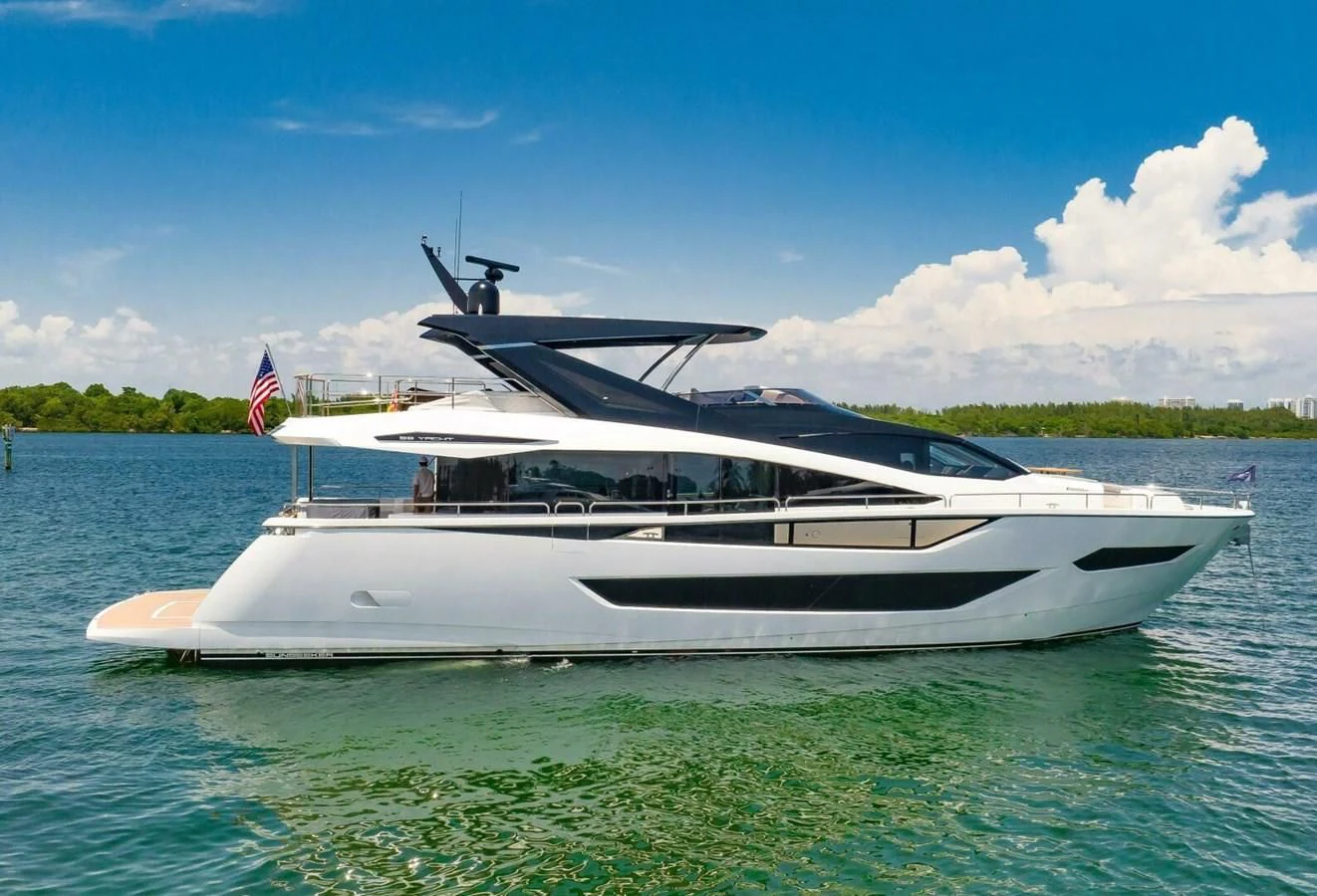 a white boat in the water aboard 76 YACHT Yacht for Sale
