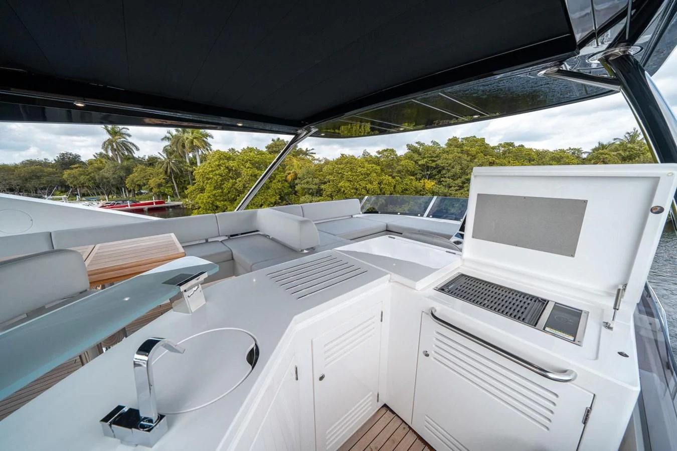 a car with a couple of laptops on it aboard 76 YACHT Yacht for Sale