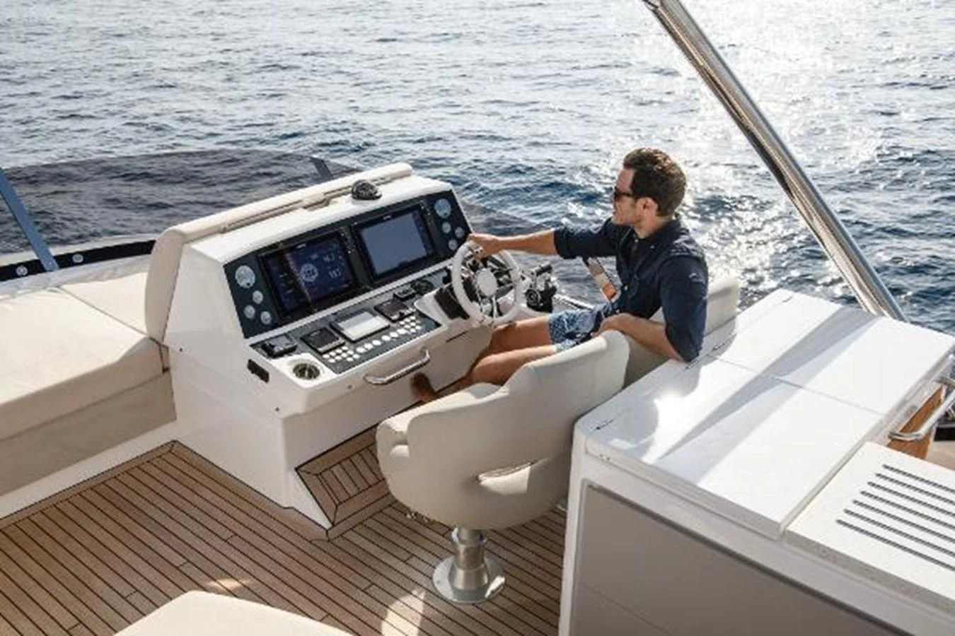 a person on a boat aboard 76 YACHT Yacht for Sale