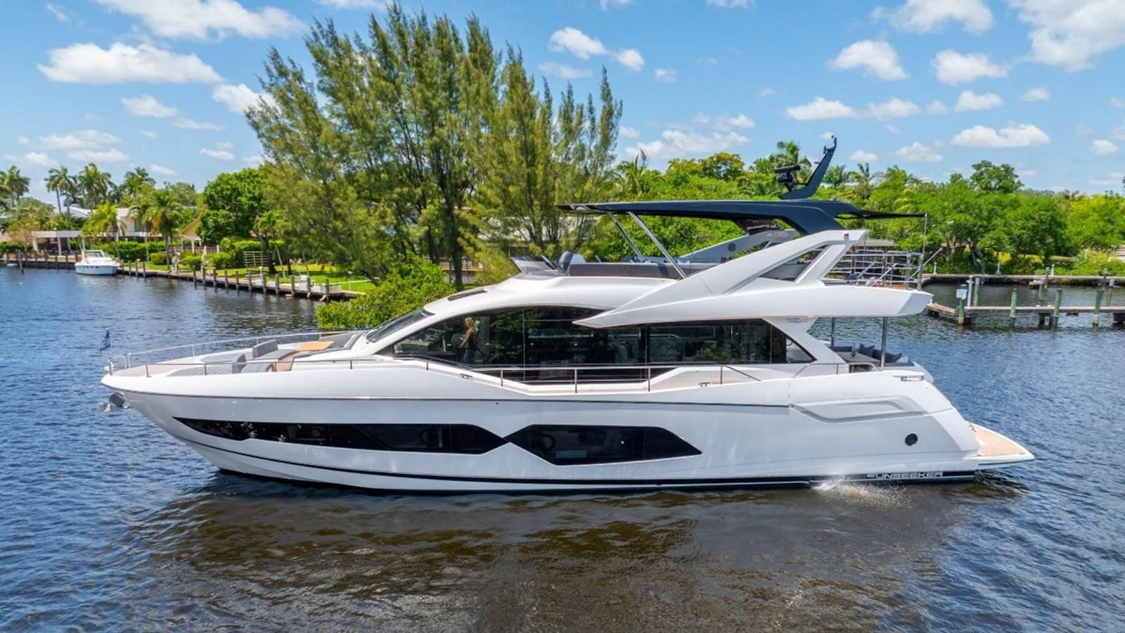 a white boat on the water aboard 76 YACHT Yacht for Sale