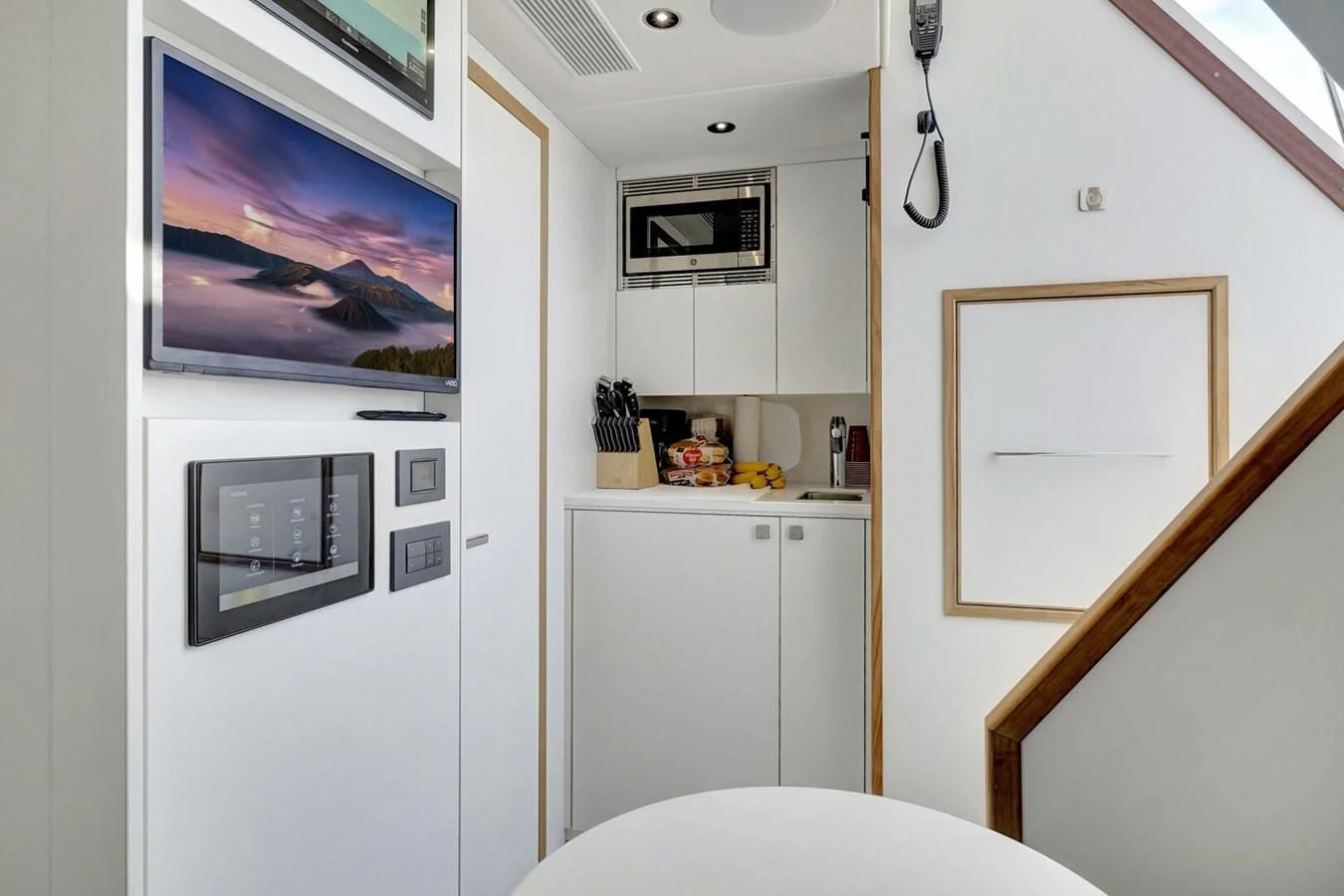 a room with a mirror and a bed aboard 76 YACHT Yacht for Sale