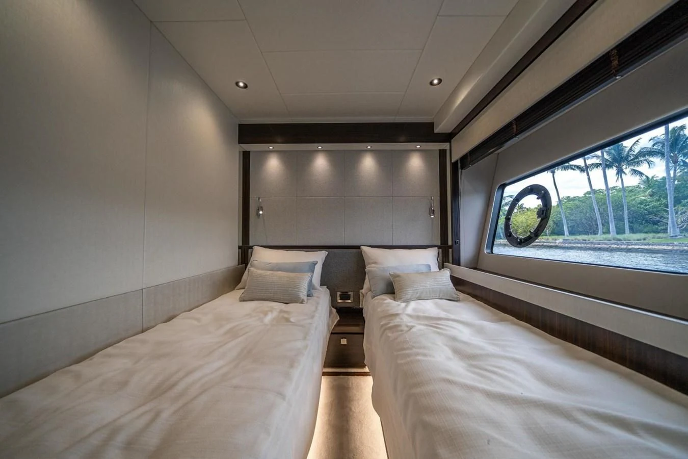 a room with two beds aboard 76 YACHT Yacht for Sale