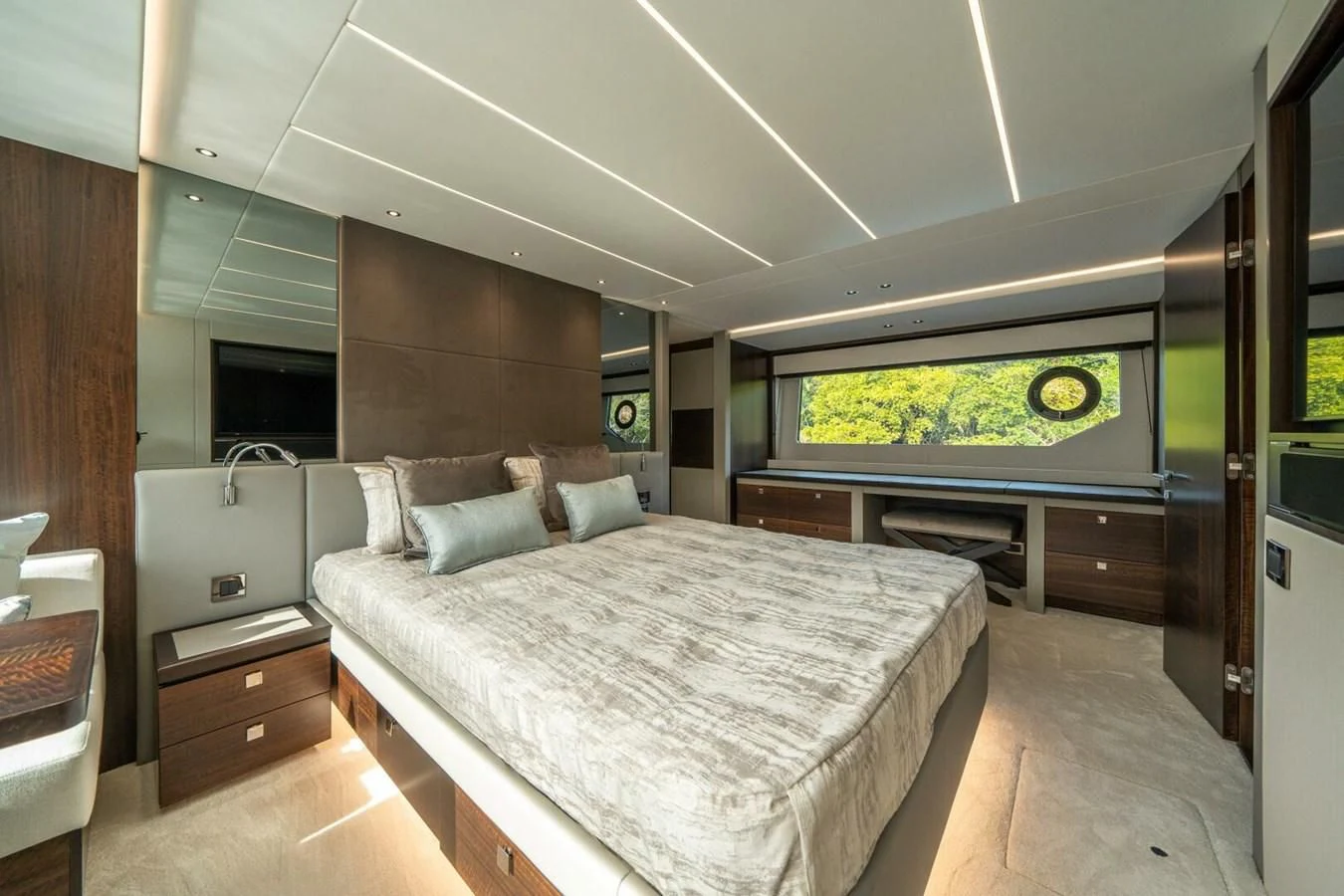 a large bed in a room aboard 76 YACHT Yacht for Sale