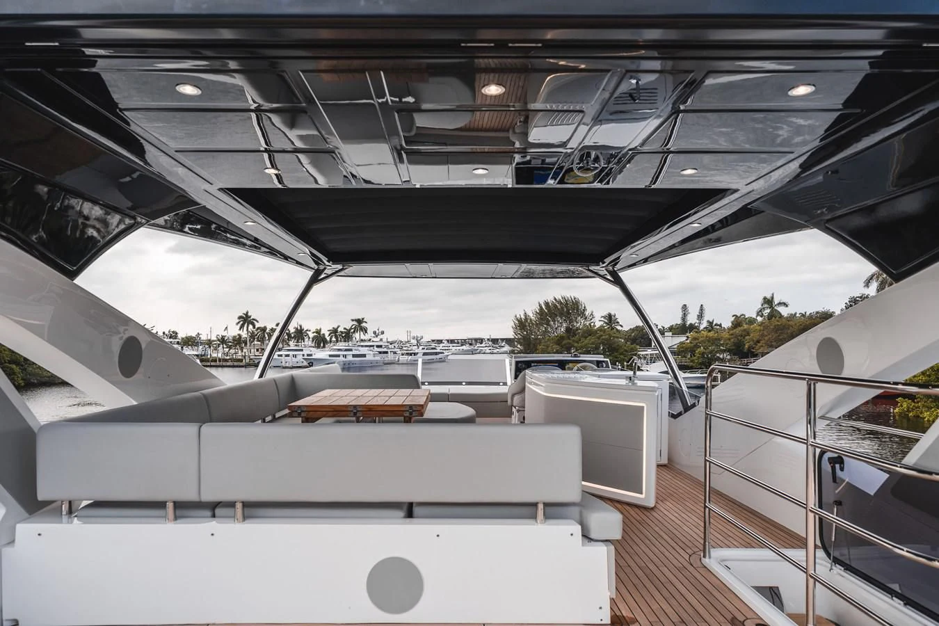 a large white building with a balcony aboard 76 YACHT Yacht for Sale