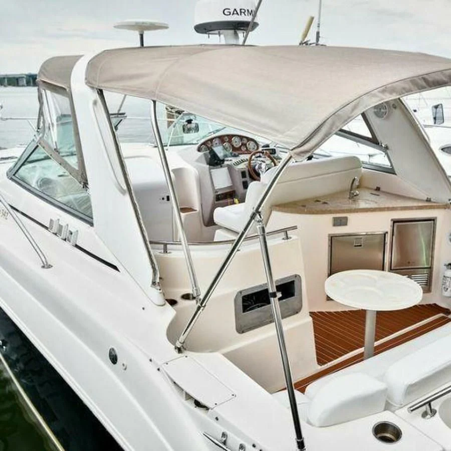 a white boat with a white interior aboard 76 YACHT Yacht for Sale