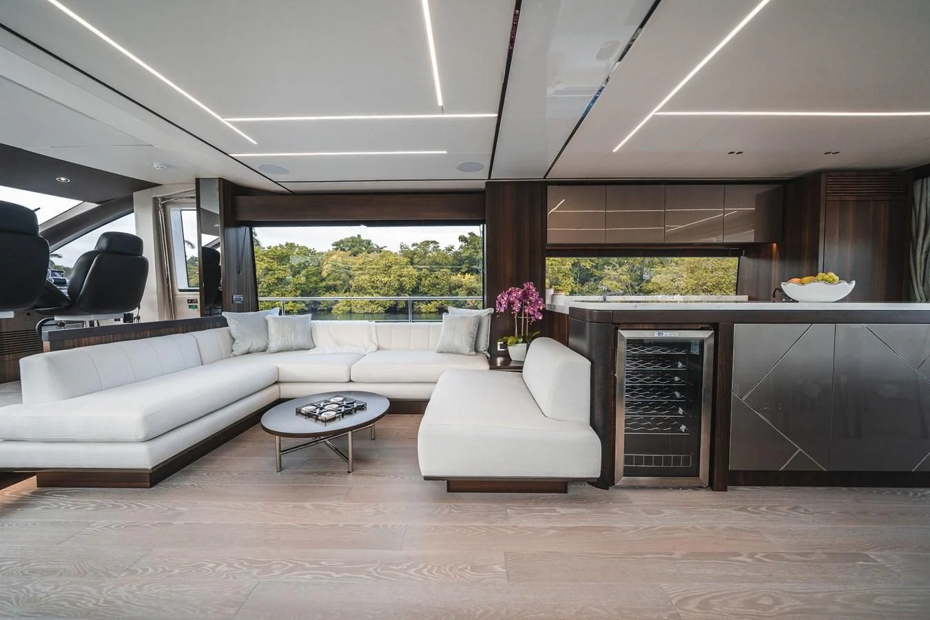 a room with couches and a table aboard 76 YACHT Yacht for Sale