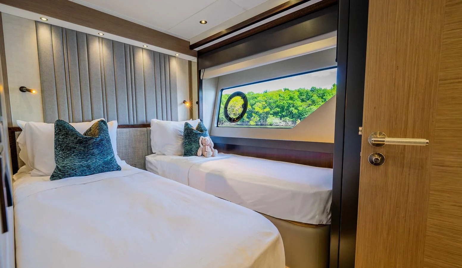 a couple of beds in a room aboard 76 YACHT Yacht for Sale