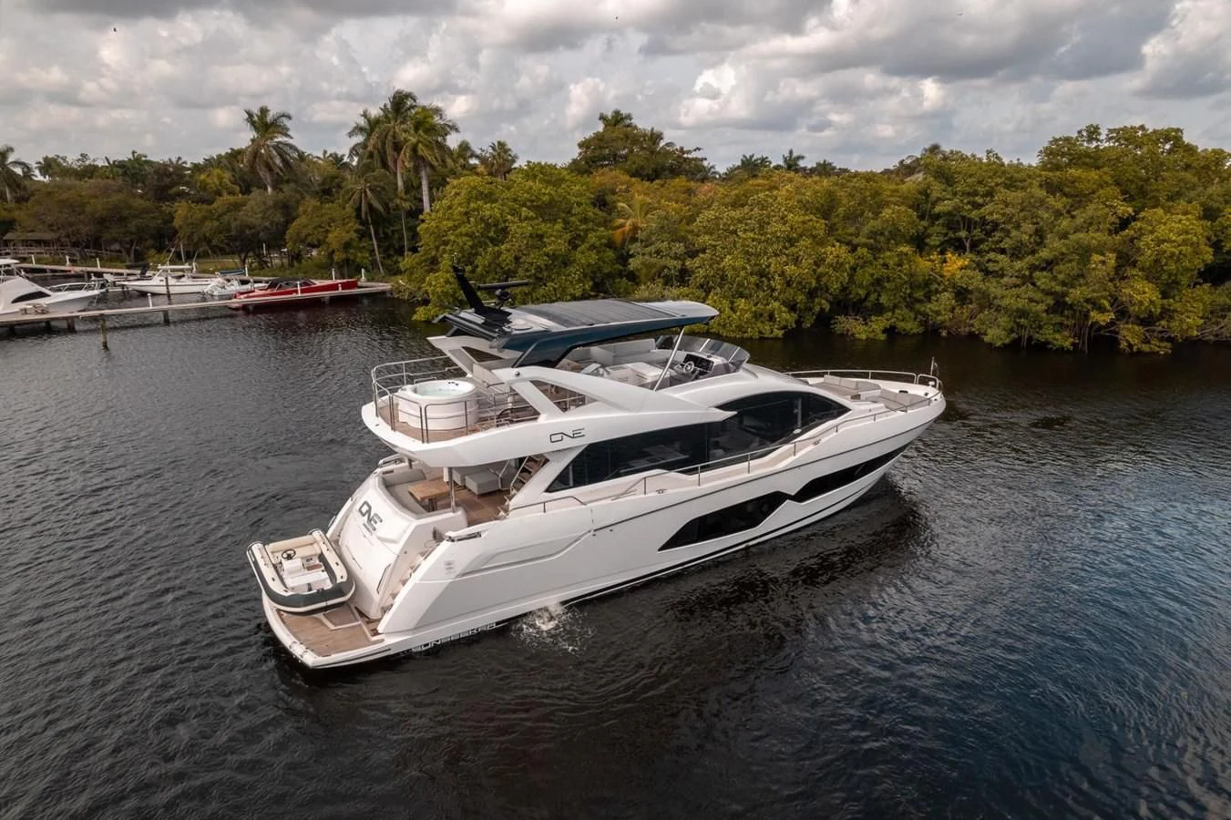 a white boat in the water aboard 76 YACHT Yacht for Sale