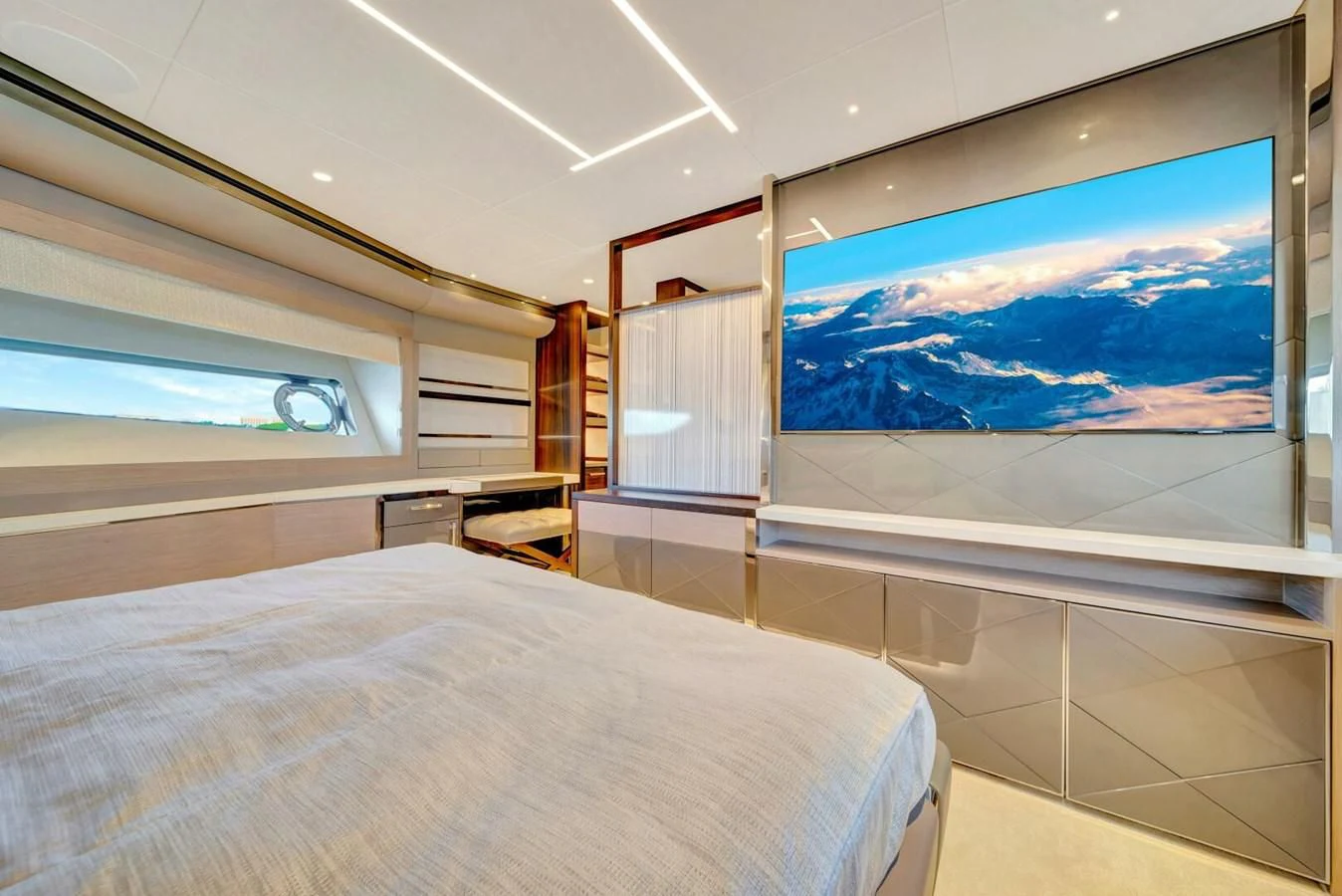 a large room with a large screen aboard 76 YACHT Yacht for Sale