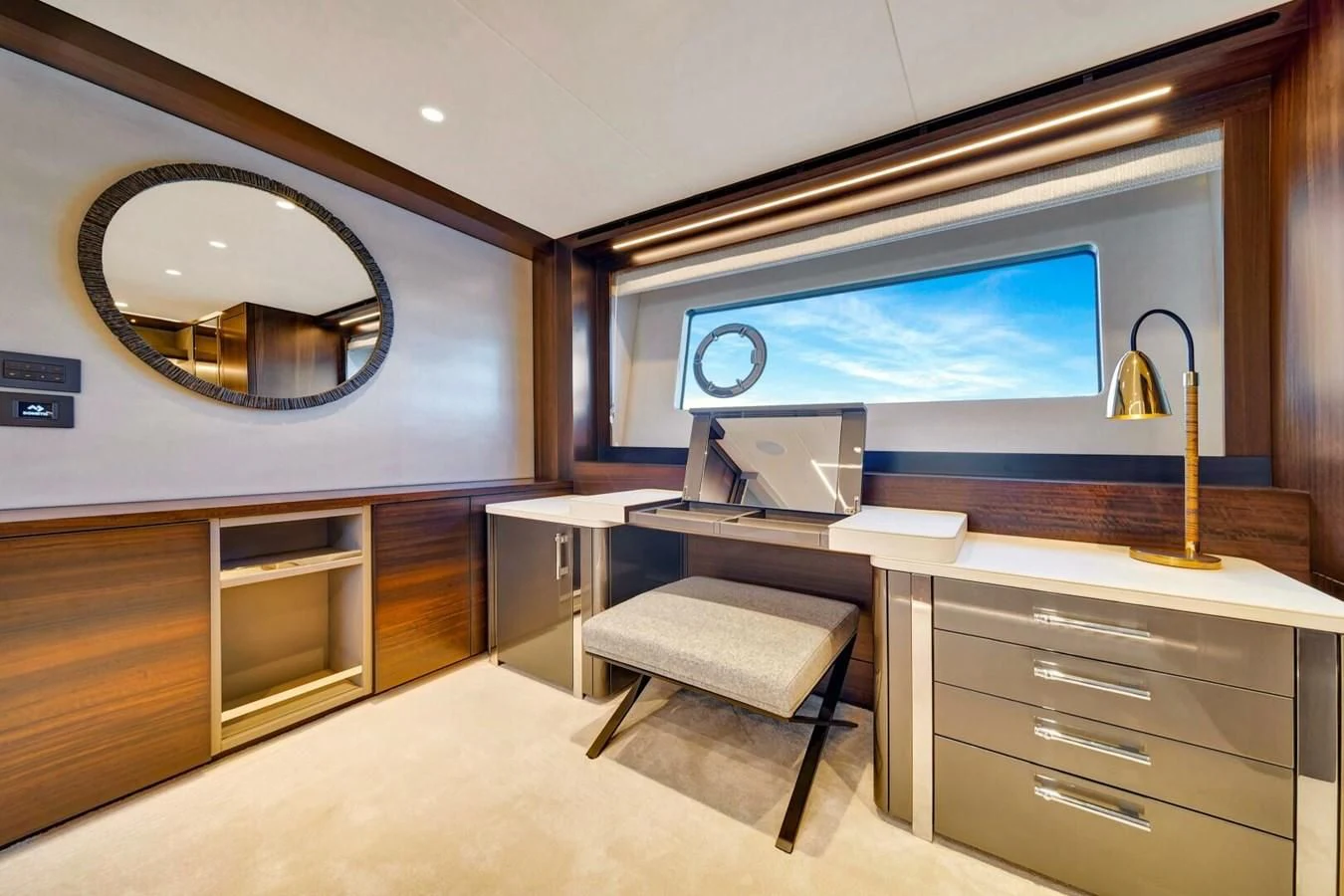 a room with a desk and a tv aboard 76 YACHT Yacht for Sale