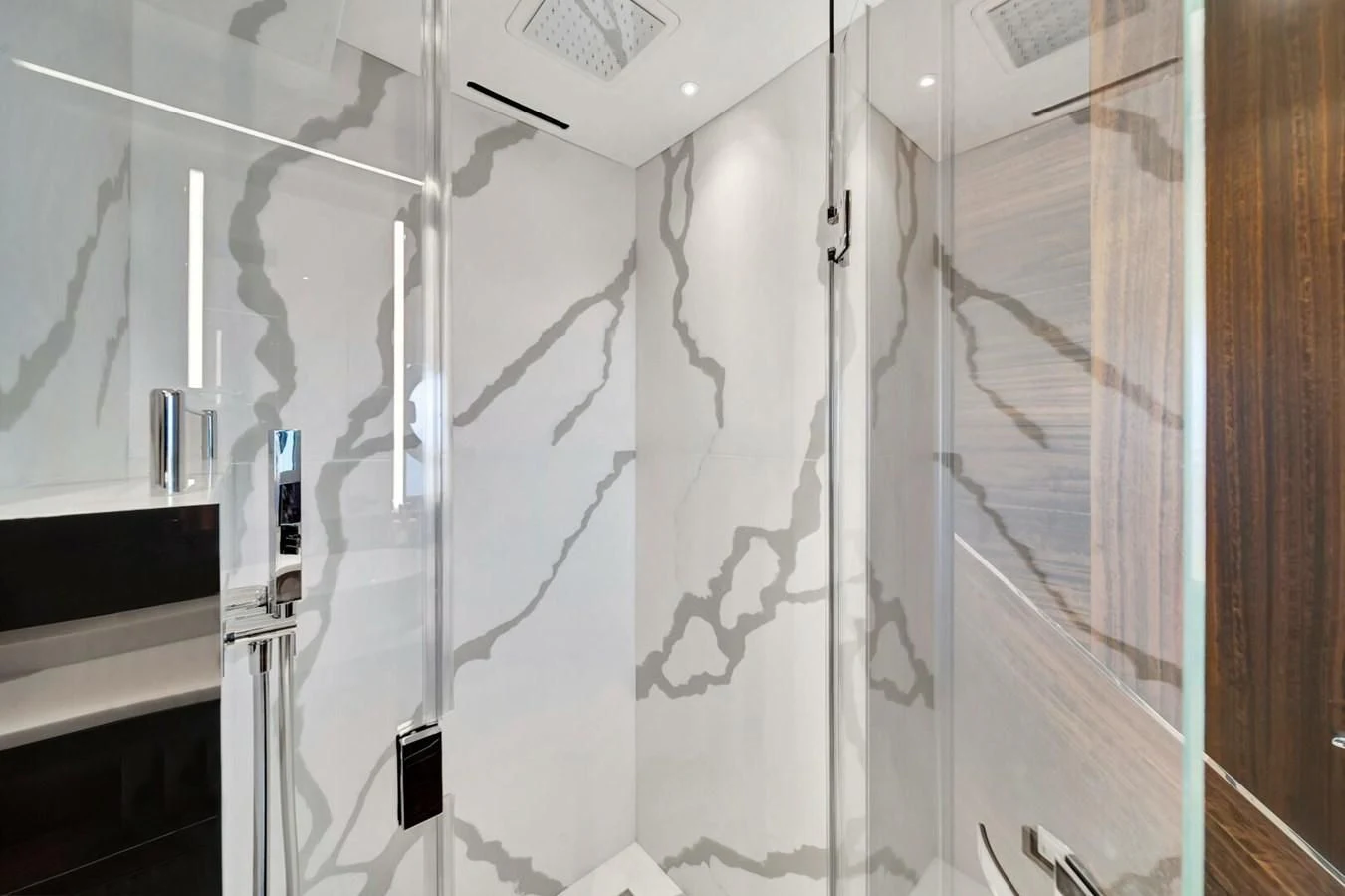 a wall with a screen and a window aboard 76 YACHT Yacht for Sale