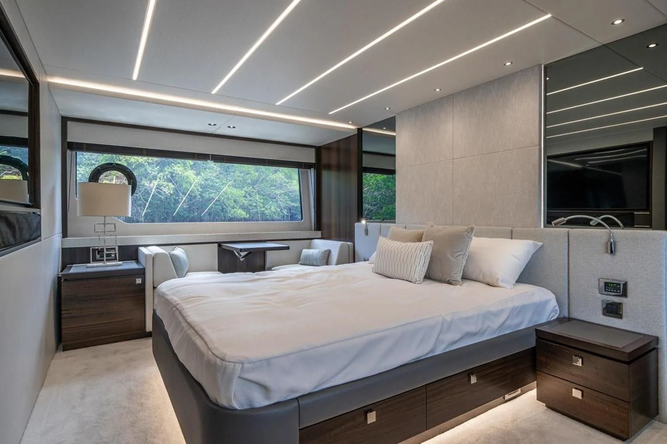 a large bed in a room aboard 76 YACHT Yacht for Sale