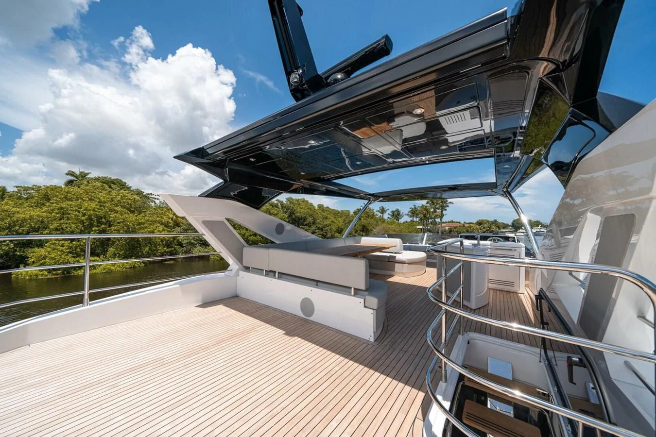 a large white building with a balcony aboard 76 YACHT Yacht for Sale